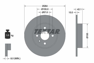 Brake Disc TEXTAR 92124703