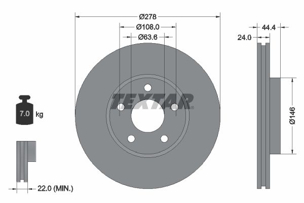 TEXTAR 92124803 Brake Disc