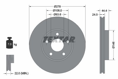 Brake Disc TEXTAR 92124803