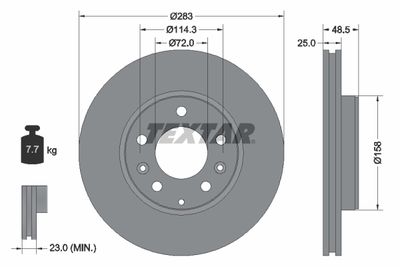 Brake Disc TEXTAR 92125503