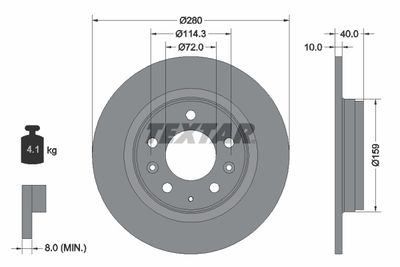 Brake Disc TEXTAR 92125603