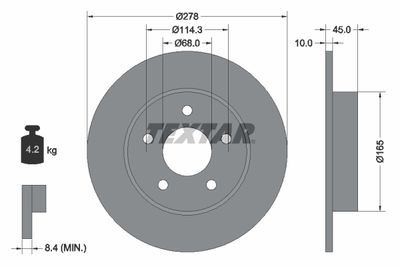 Brake Disc TEXTAR 92125703