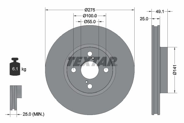TEXTAR 92126003 Brake Disc