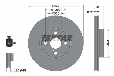 Brake Disc TEXTAR 92126003