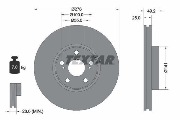 TEXTAR 92126403 Brake Disc