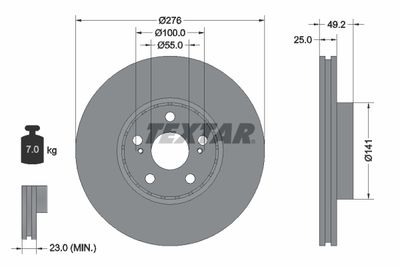 Brake Disc TEXTAR 92126403