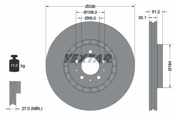 TEXTAR 92126705 Brake Disc