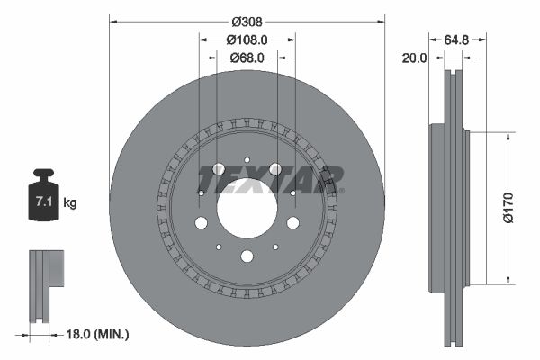 TEXTAR 92126803 Brake Disc