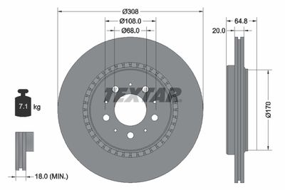 Brake Disc TEXTAR 92126803
