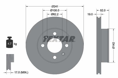 Brake Disc TEXTAR 92128503