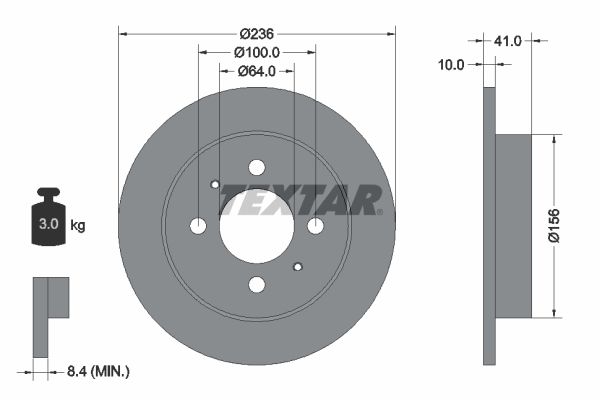 TEXTAR 92128600 Brake Disc