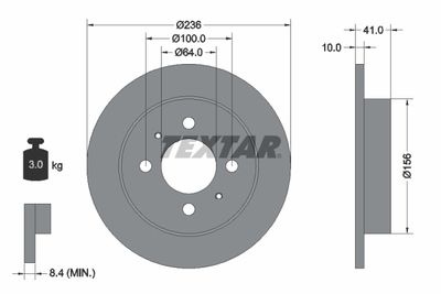 Brake Disc TEXTAR 92128600