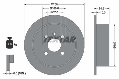 Brake Disc TEXTAR 92129000