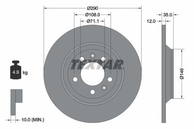 Brake Disc TEXTAR 92129603