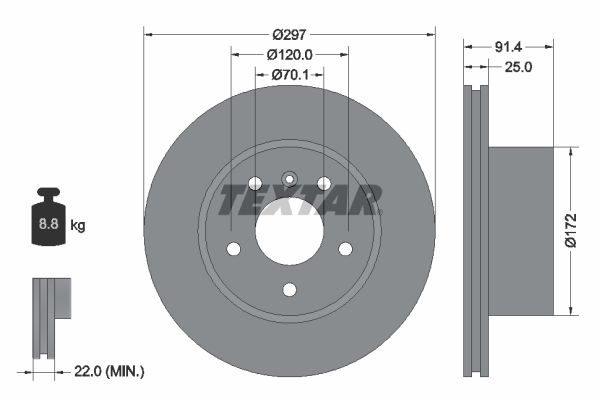 TEXTAR 92129700 Brake Disc