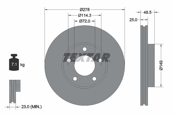 TEXTAR 92130303 Brake Disc