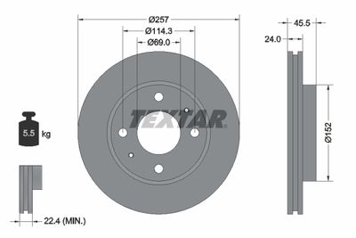 Brake Disc TEXTAR 92130800