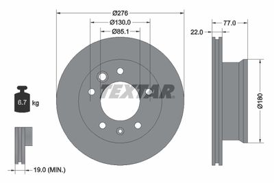 Brake Disc TEXTAR 92131503