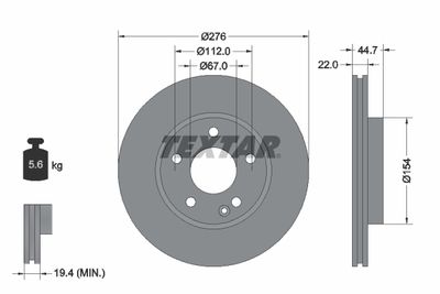 Brake Disc TEXTAR 92131903