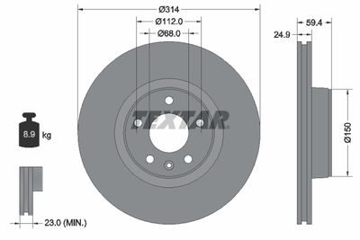 Brake Disc TEXTAR 92132205