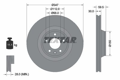 Brake Disc TEXTAR 92132405