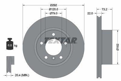 Brake Disc TEXTAR 92132805