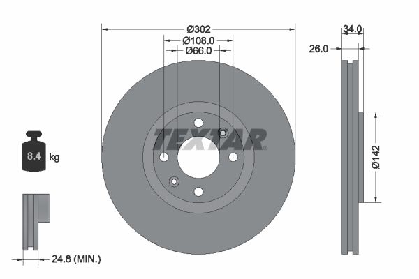 TEXTAR 92133203 Brake Disc