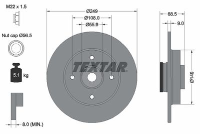 Brake Disc TEXTAR 92133303