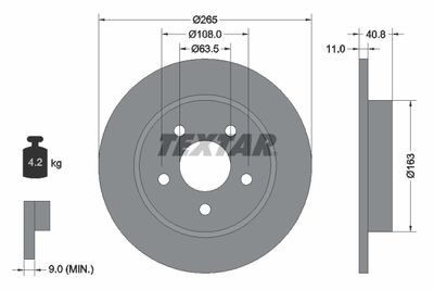 Brake Disc TEXTAR 92133703