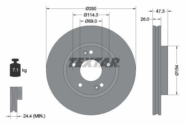 TEXTAR 92133905 Brake Disc