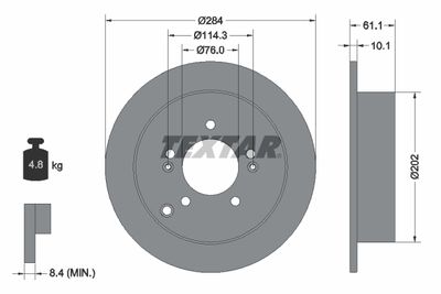 Brake Disc TEXTAR 92134003