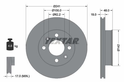Brake Disc TEXTAR 92134103