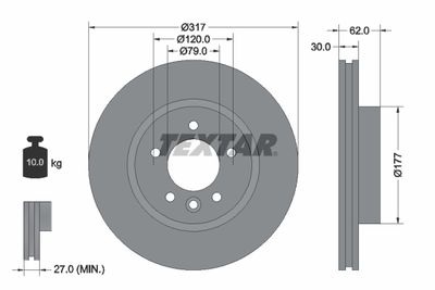 Brake Disc TEXTAR 92134505