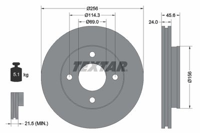 Brake Disc TEXTAR 92134803