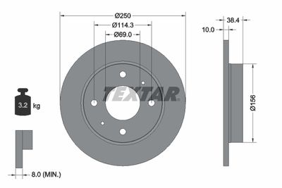 Brake Disc TEXTAR 92134903