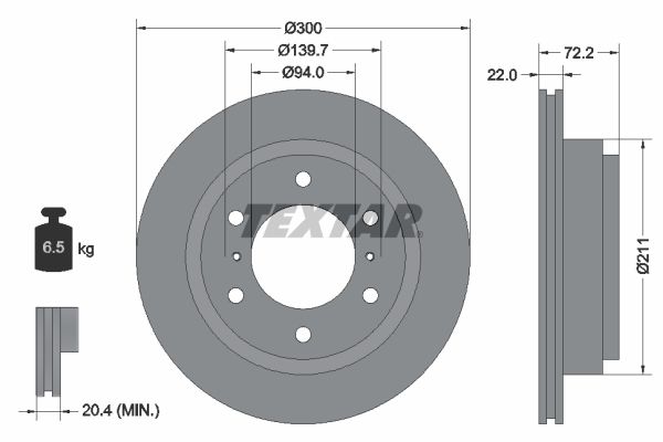 TEXTAR 92135103 Brake Disc