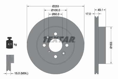 Brake Disc TEXTAR 92135303