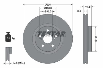 Brake Disc TEXTAR 92135603