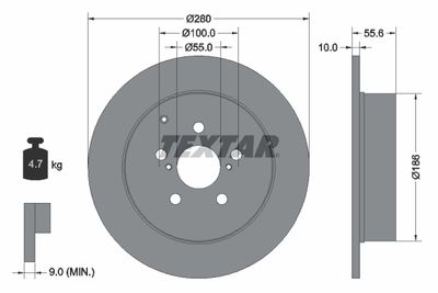 Brake Disc TEXTAR 92135703