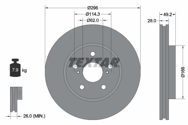 TEXTAR 92135800 Brake Disc