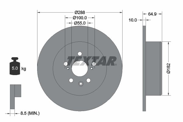 TEXTAR 92135903 Brake Disc