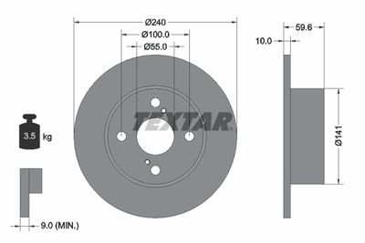 Brake Disc TEXTAR 92136000