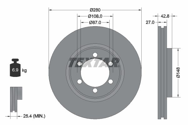 TEXTAR 92136503 Brake Disc