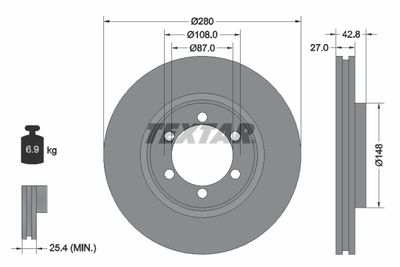 Brake Disc TEXTAR 92136503