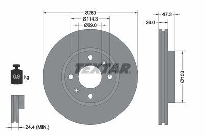 Brake Disc TEXTAR 92136600