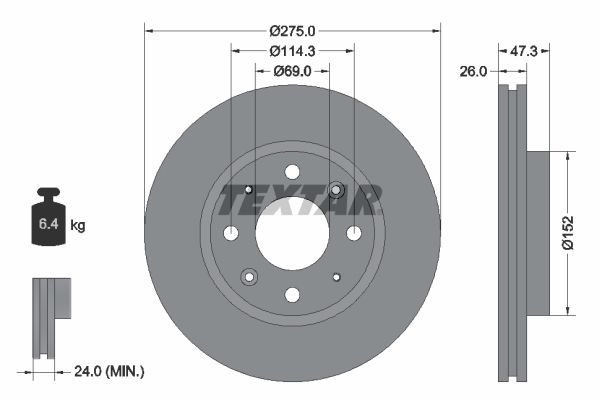 TEXTAR 92136700 Brake Disc