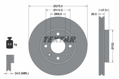 Brake Disc TEXTAR 92136700