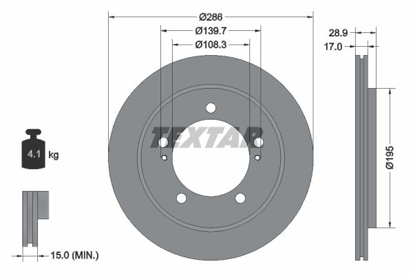 TEXTAR 92136800 Brake Disc