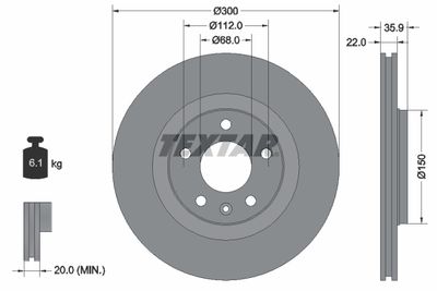 Brake Disc TEXTAR 92137103