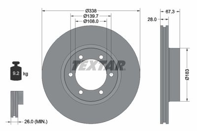 Brake Disc TEXTAR 92137300